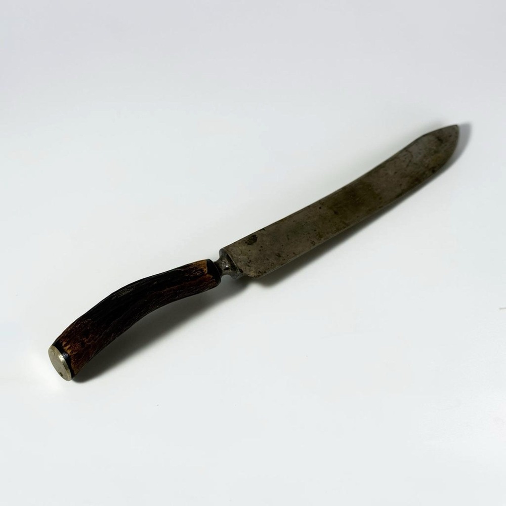 Antique Landers Frary Clark Aetna Works Carving Knife Stag Antler Handle USA